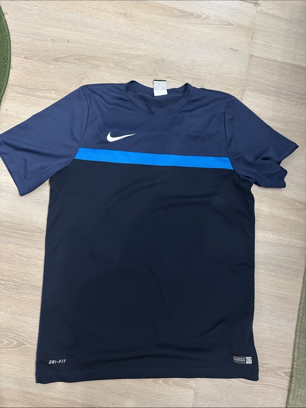 Nike Men’s Navy and Royal Blue Dri-FIT Athletic Tee